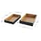 Brown Mango Wood Handmade Tray Set with Black Groove Exterior